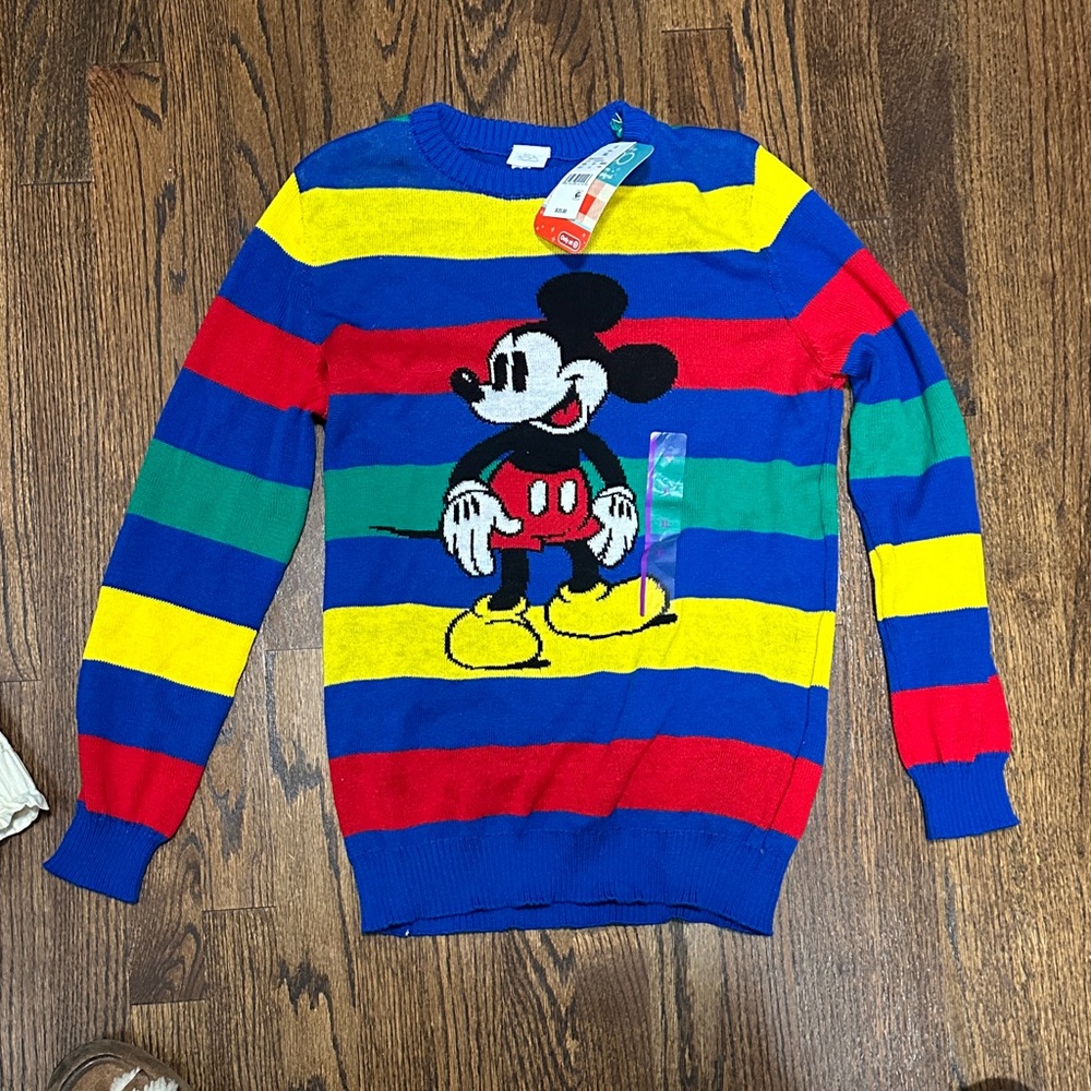 Target Women's Crewneck Sweater with Mickey Mouse - Red, Blue, Yellow